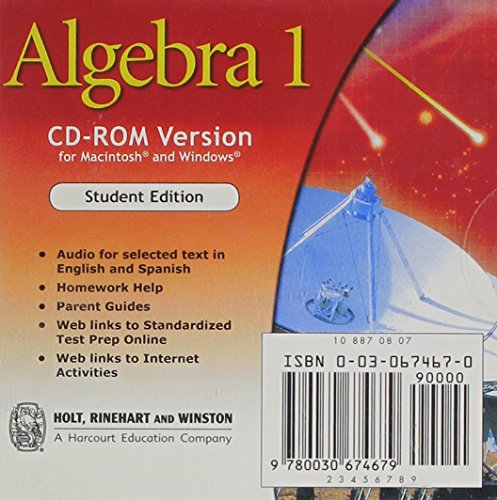 Stock image for Holt Algebra 1: Student Edition CD-ROHOLT, RINEHART AND WINSTON for sale by Iridium_Books