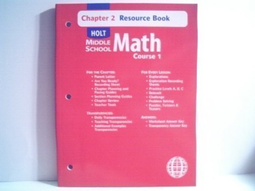 Stock image for Holt Mathematics: Resource Book Chapter 2 Course 1 for sale by The Book Cellar, LLC