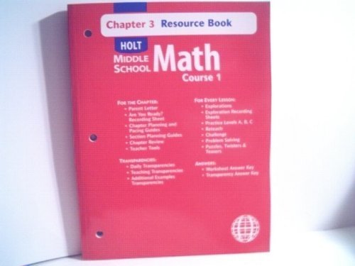 Stock image for Holt Mathematics: Resource Book Chapter 3 Course 1 for sale by ThriftBooks-Dallas