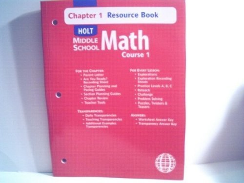 Stock image for Holt Mathematics: Resource Book Chapter 8 Course 1 for sale by Book Lover's Warehouse