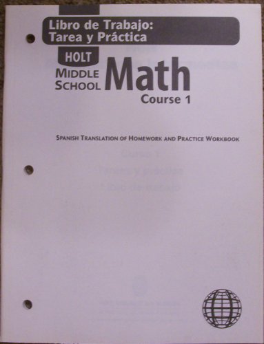 9780030679360: Math Course 1, Grade 6 Homework and Practice Workbook: Holt Mathematics