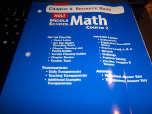 Stock image for Holt Mathematics: Resource Book Chapter 6 Course 2 for sale by Half Price Books Inc.