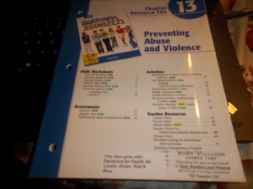 Stock image for Decisions for Health: Chapter Resource File Level Blue Chapter 13 Preventing Abuse and Violence for sale by Dailey Ranch Books