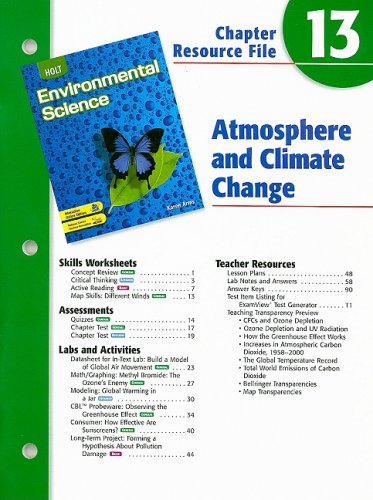 Stock image for Holt Environmental Science Chapter 13 Resource File: Atmosphere and Climate Change for sale by Iridium_Books