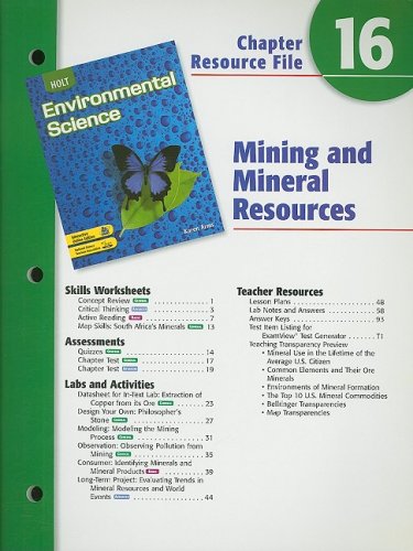 Stock image for Holt Environmental Science Chapter 16 Resource File: Mining and Mineral Resources for sale by Iridium_Books