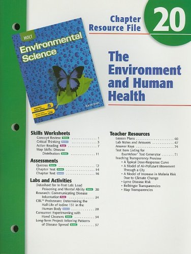 Stock image for Holt Environmental Science Chapter 20 Resource File: The Environment and Human Health for sale by Allied Book Company Inc.