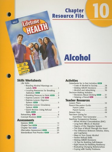 Stock image for Holt Lifetime Health Chapter 10 Resource File: Alcohol for sale by Iridium_Books