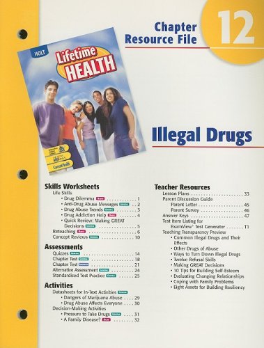 9780030681042: Holt Lifetime Health Chapter 12 Resource File: Illegal Drugs