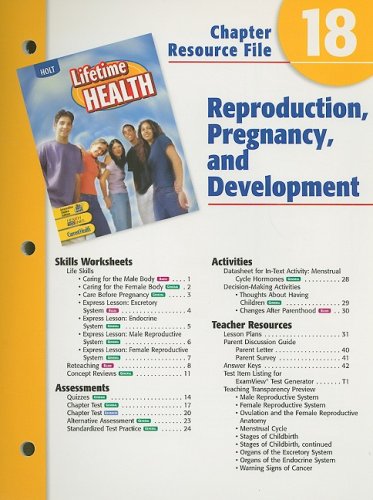 9780030681127: Holt Lifetime Health Chapter 18 Resource File: Reproduction, Pregnancy, and Development