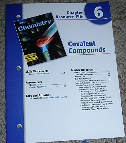 Cr 6 Covalent Compounds Holt Chem 2004 (9780030681288) by Holt, Rinehart And Winston, Inc.