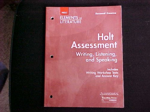 Stock image for Holt Assessment-Writing, Listening, and Speaking (Elements of Literature, second course) for sale by HPB-Red