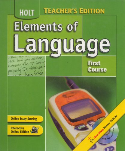 Imagen de archivo de Elements of Language 2004 grade 7 first course, Annotated Teachers Edition a la venta por Goodbookscafe