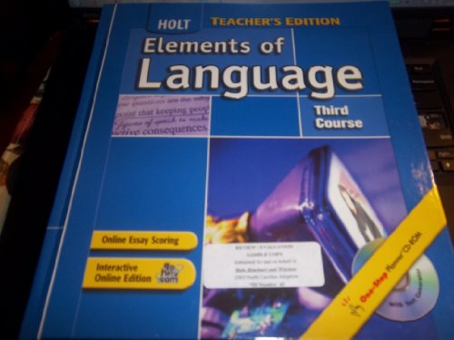 Elements of Language, 3rd Course, Teacher's Edition (9780030686870) by Lee Odell