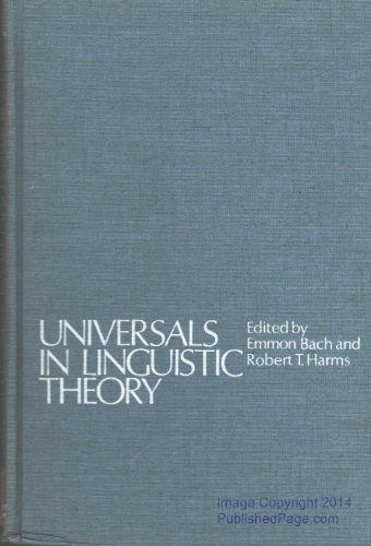 9780030689352: Universals in linguistic theory