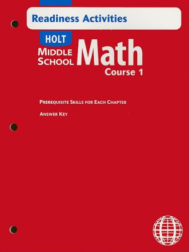 Stock image for Holt Middle School Math: Readiness Activity with Answer Key Course 1 for sale by Allied Book Company Inc.