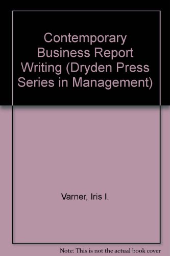 Beispielbild fr Varner Contemporary Business Report zum Verkauf von Better World Books