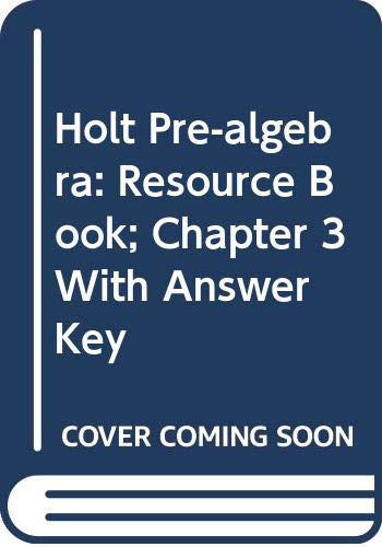 Beispielbild fr Holt Pre-Algebra Chapter 3 Resource Book zum Verkauf von Nationwide_Text