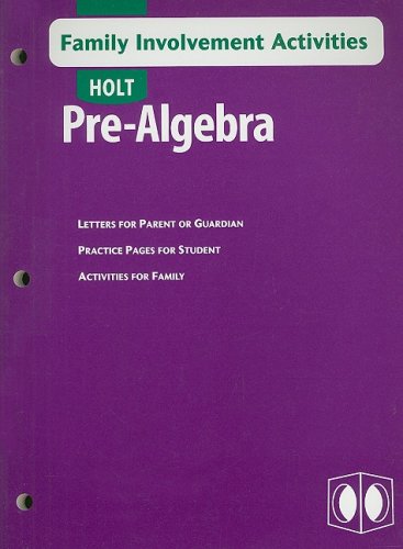 Imagen de archivo de Pre-algebra, Grades 6-8 Family Involvement Activities: Holt Pre-algebra a la venta por SecondSale
