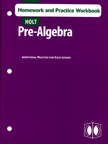 Stock image for Holt Pre-Algebra: Homework and Practice Workbook for sale by Once Upon A Time Books