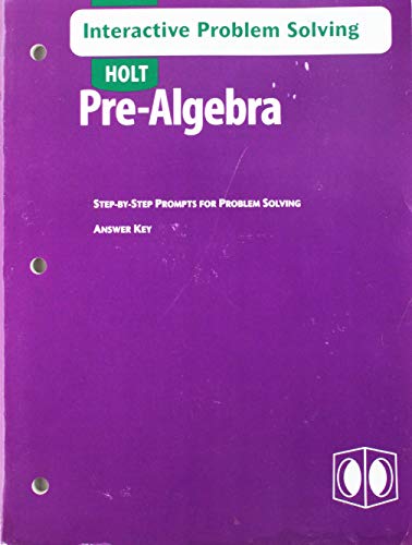 9780030697029: Holt Pre-Algebra: Interactive Problem Solving with Answer Key