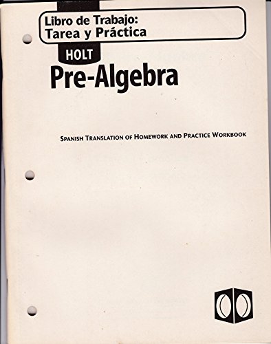 Pre-Algebra, Grade 8 Interactive Study Guide: Holt Pre-algebra (Spanish Edition) (9780030698071) by Holt Mcdougal