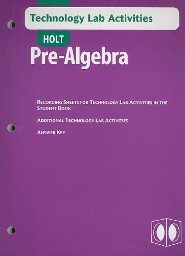 Stock image for Holt Pre-Algebra Technology Lab Activities for sale by The Book Cellar, LLC