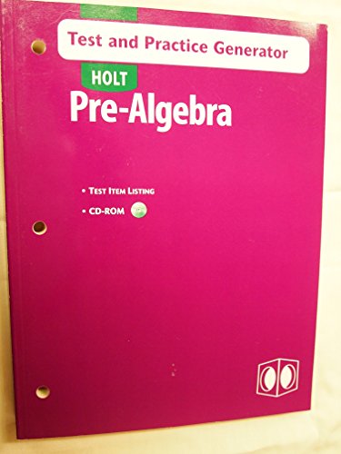 Stock image for Holt Pre-Algebra: Test and Practice Generator for sale by SecondSale