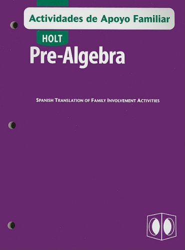 Stock image for Holt Pre-Algebra: Actividades De Apoyo Familiar (Spanish Family Involvement Activities) Algebra 2 for sale by Nationwide_Text