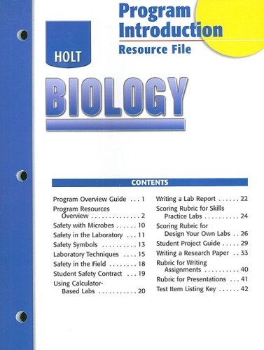 Imagen de archivo de Biology : Program Introduction Resource File [Paperback] by Holt, Rinehart and a la venta por Nationwide_Text