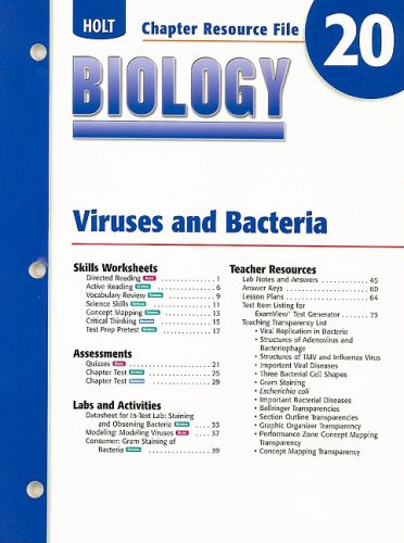 9780030699528: HOLT BIOLOGY CHPT 20 RESOURCE
