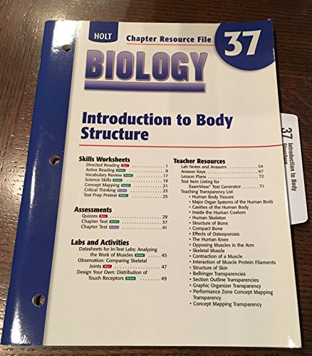 9780030699733: Cr 37 Intro Body Strctr Biology 2004