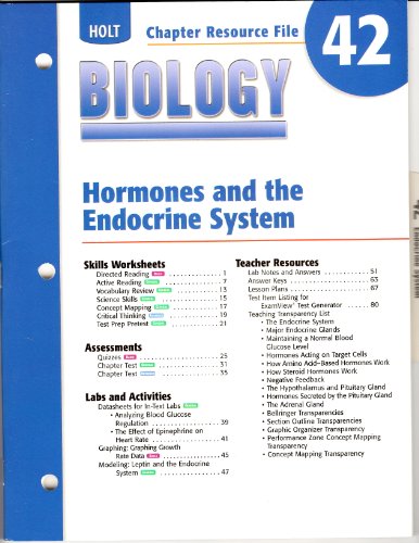Cr 42 Hormones/Endocrine Biology 2004 (9780030699795) by Holt, Rinehart, And Winston, Inc.