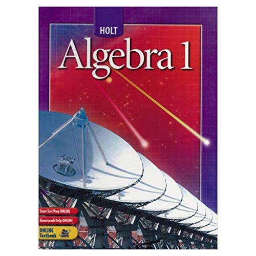 Holt Algebra 1: Student Edition (C) 2004 2004 (9780030700392) by James E. Schultz; Paul A. Kennedy; Wade Ellis, Jr.; Kathleen A. Hallowell