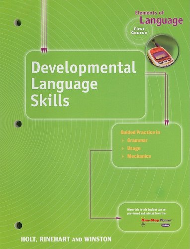 Imagen de archivo de Elements of Language: Developmental Language Skills First Course a la venta por Jenson Books Inc