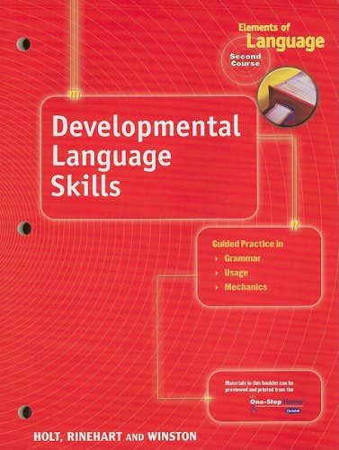 Imagen de archivo de Elements of Language: Developmental Language Skills Book Second Course a la venta por HPB-Red