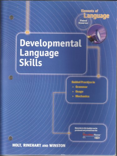 Imagen de archivo de Developmental Language Skills (Elements of Language, 3rd Course, Grade 9) a la venta por GoldBooks