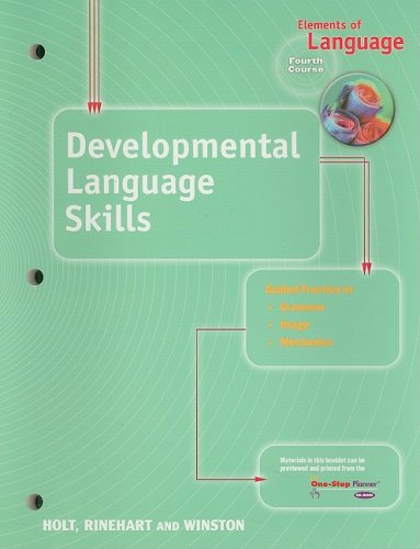 Imagen de archivo de Elements of Language: Developmental Language Skills Fourth Course a la venta por SecondSale