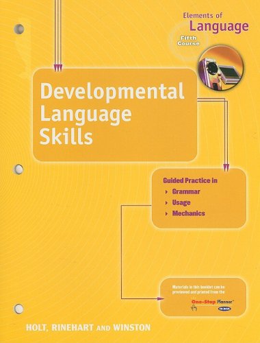 Imagen de archivo de Elements of Language Developmental Language Skills, Fifth Course a la venta por ThriftBooks-Dallas