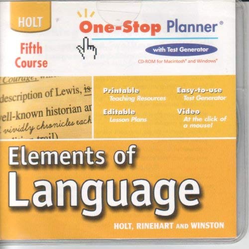 9780030702662: One-Stop Planner CD-R Eolang 2004 G 11