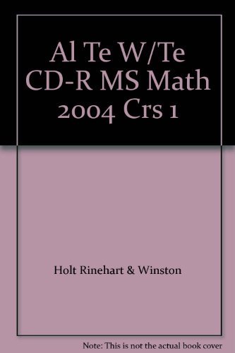 Imagen de archivo de Al Te W/Te Cd-R Ms Math 2004 Crs 1 ; 9780030709869 ; 0030709865 a la venta por APlus Textbooks