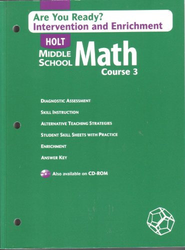 Are You Rdy? W/Ansky MS Math 2004 Crs 3 (9780030712340) by Holt, Rinehart, And Winston, Inc.