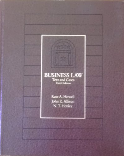 Imagen de archivo de Business Law: Text and Cases a la venta por HPB-Red