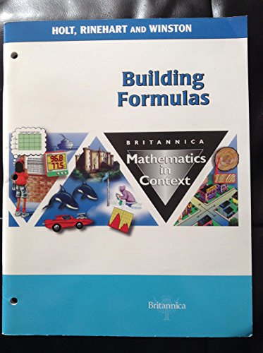 Stock image for Holt Math in Context: Student Edition Building Fomulas Grade 7 2003 for sale by Phatpocket Limited