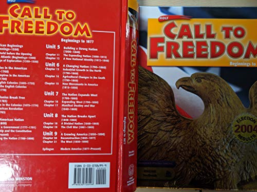 Stock image for Holt Call to Freedom: Beginnings to 1877: Student Edition 2005 for sale by Georgia Book Company