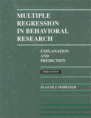 Beispielbild fr Multiple Regression in Behavioral Research zum Verkauf von BooksRun
