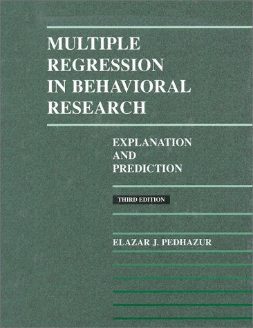 Imagen de archivo de Multiple Regression in Behavioral Research a la venta por Your Online Bookstore