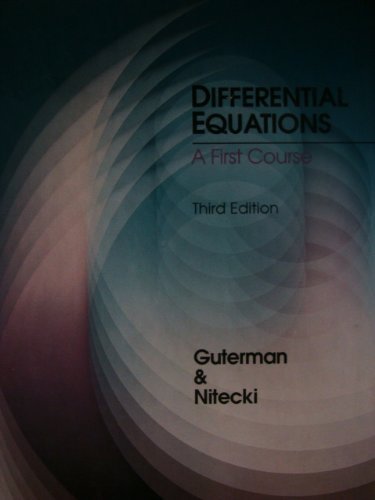 9780030728785: Differential Equations: A First Course, Third Edition