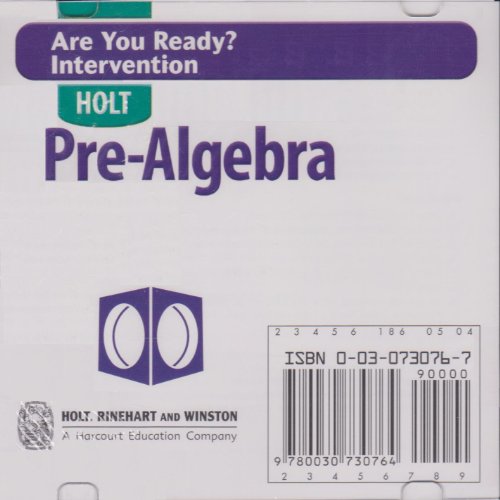 Stock image for Are You Ready? Intervention, Holt Pre-Algebra for sale by Nationwide_Text