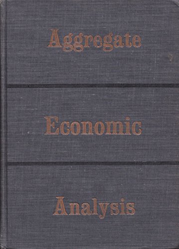 Imagen de archivo de Aggregate Economic Analysis. a la venta por Better World Books