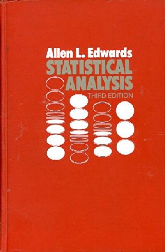 Imagen de archivo de Statistical Analysis a la venta por Better World Books